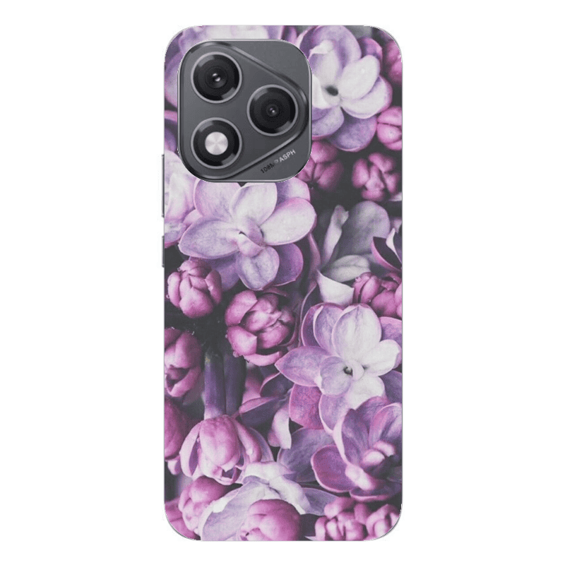 Honor 400 Lite Purple Flowers Transparent Silicone TPU Θήκη